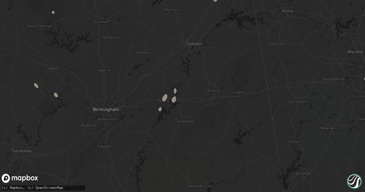 Hail map in Lincoln, AL on July 19, 2026