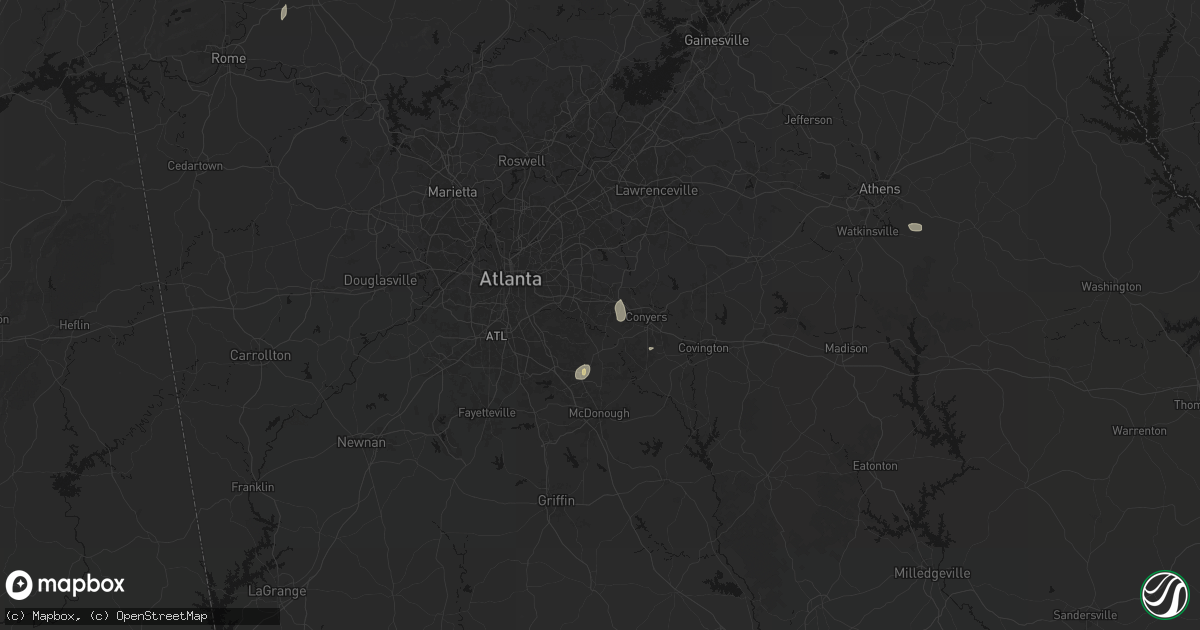 Hail map in Lithonia, GA on July 19, 2026