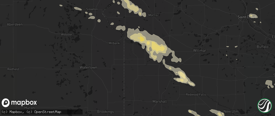 Hail map in Madison, MN on July 19, 2026
