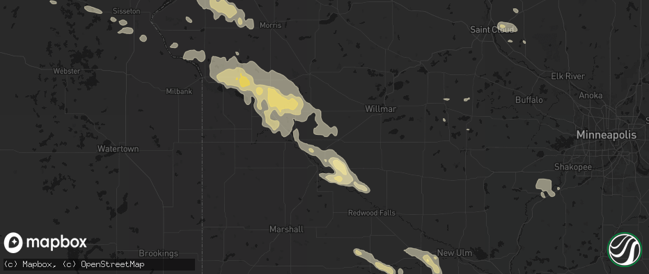Hail map in Maynard, MN on July 19, 2026