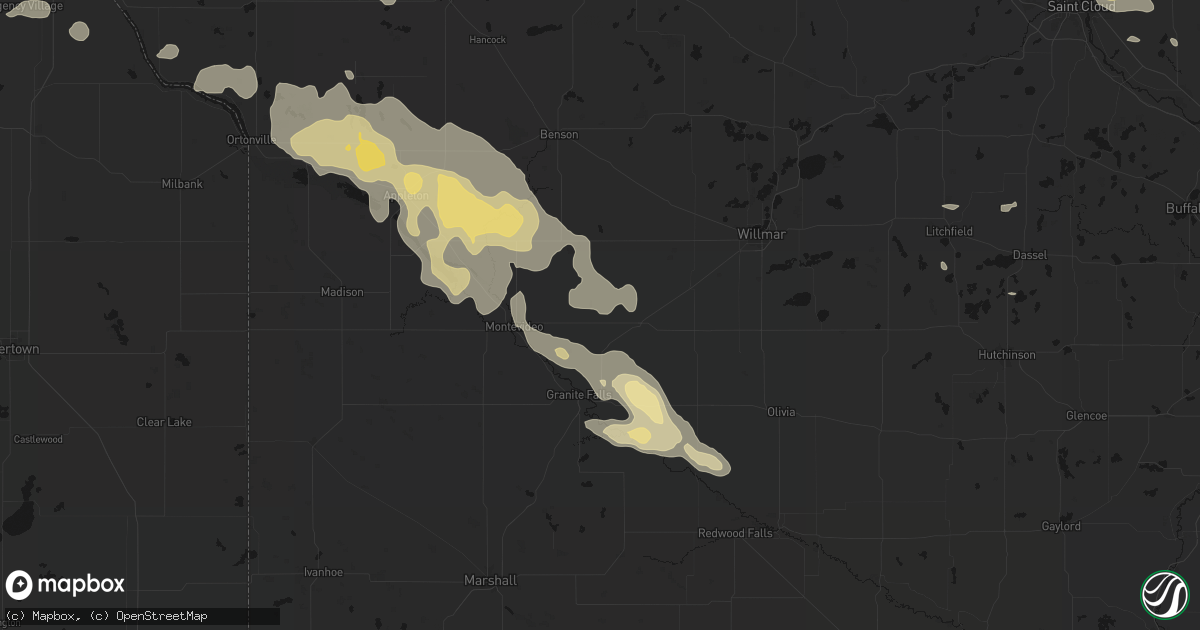 Hail map in Maynard, MN on July 19, 2026