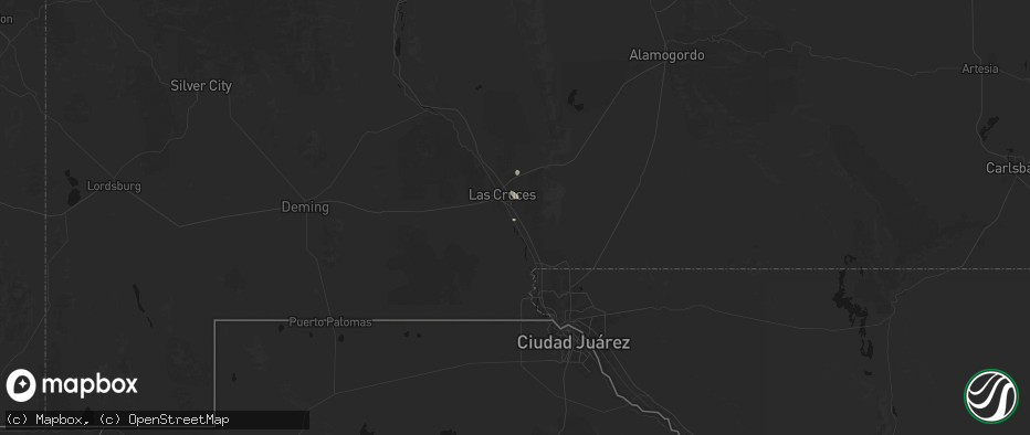 Hail map in Mesilla Park, NM on July 19, 2026