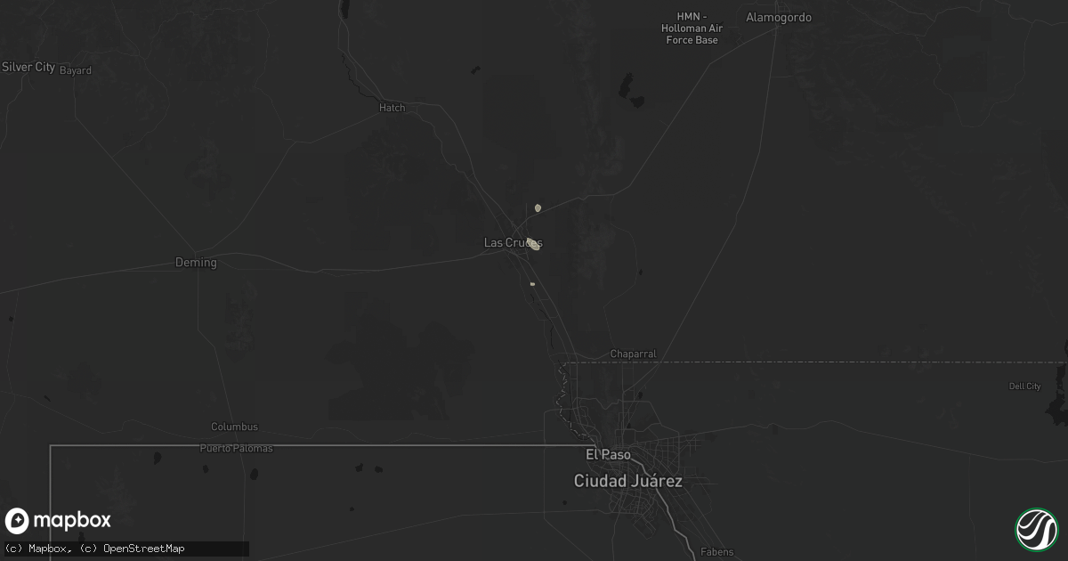 Hail map in Mesilla Park, NM on July 19, 2026