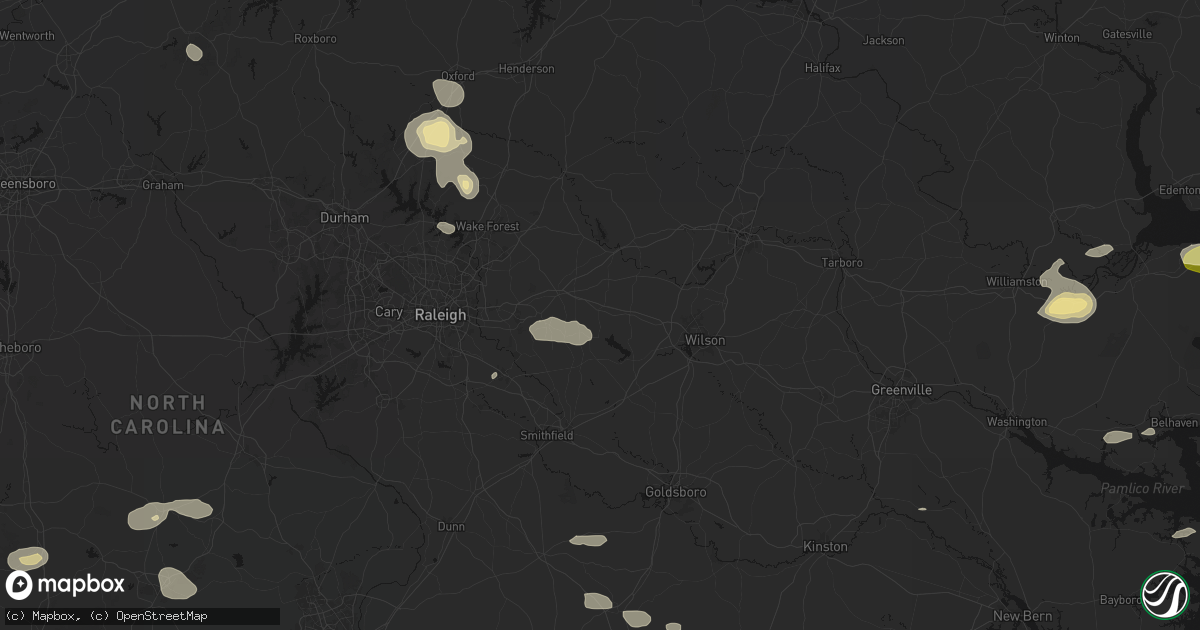 Hail map in Middlesex, NC on July 19, 2026