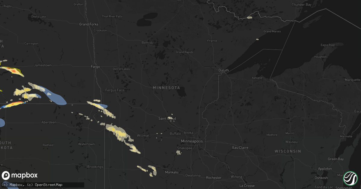 Hail map in Minnesota on July 19, 2026