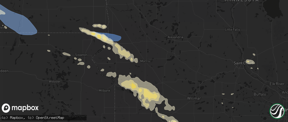 Hail map in Morris, MN on July 19, 2026