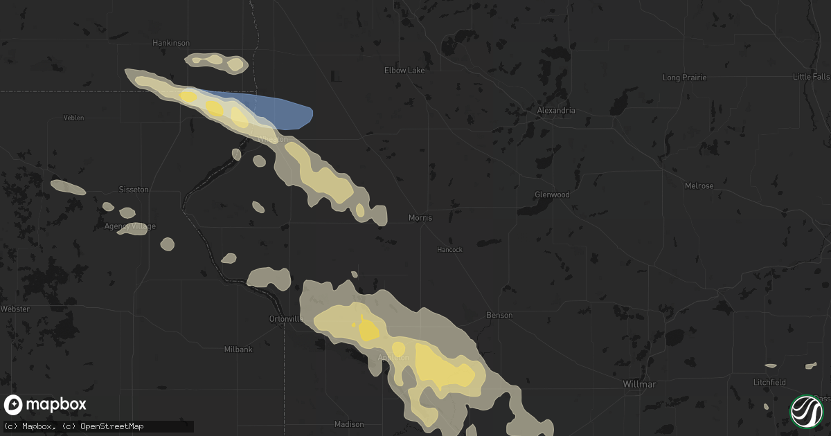 Hail map in Morris, MN on July 19, 2026