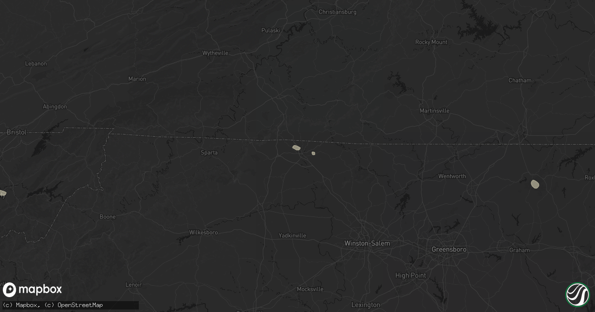 Hail map in Mount Airy, NC on July 19, 2026