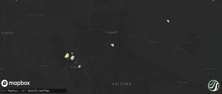Hail map in Munds Park, AZ on July 19, 2026