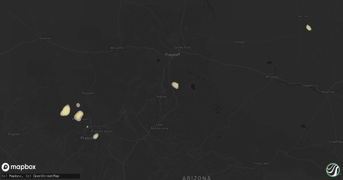 Hail map in Munds Park, AZ on July 19, 2026