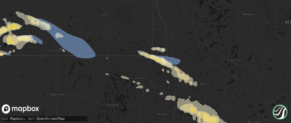 Hail map in New Effington, SD on July 19, 2026