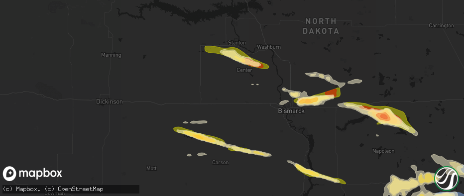 Hail map in New Salem, ND on July 19, 2026