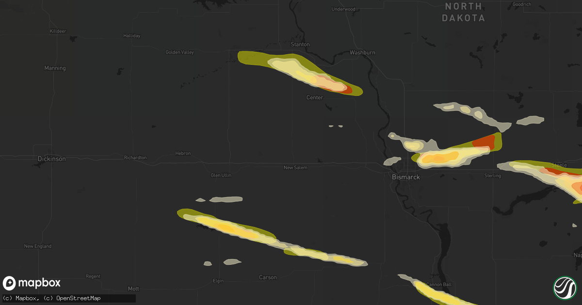 Hail map in New Salem, ND on July 19, 2026