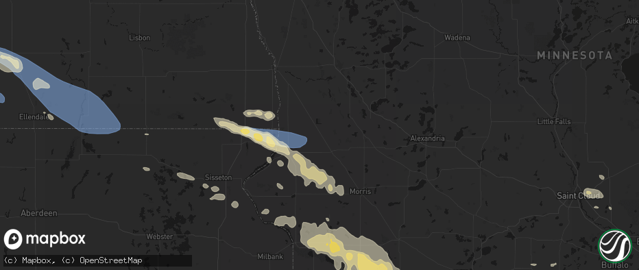Hail map in Norcross, MN on July 19, 2026
