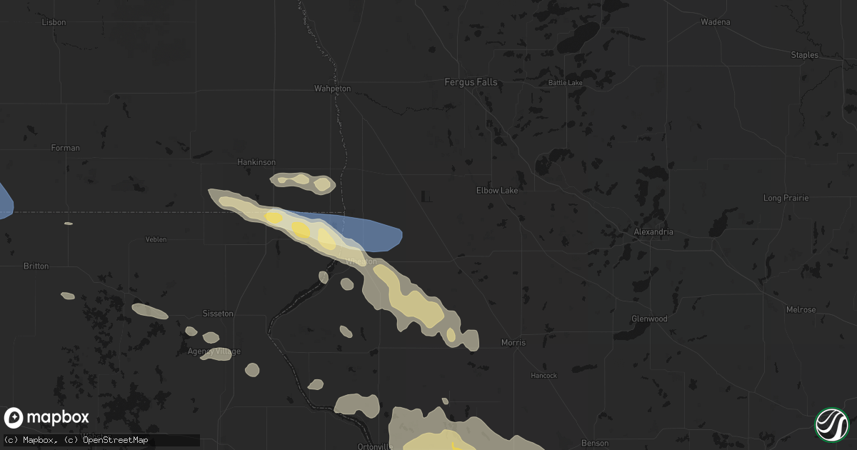 Hail map in Norcross, MN on July 19, 2026