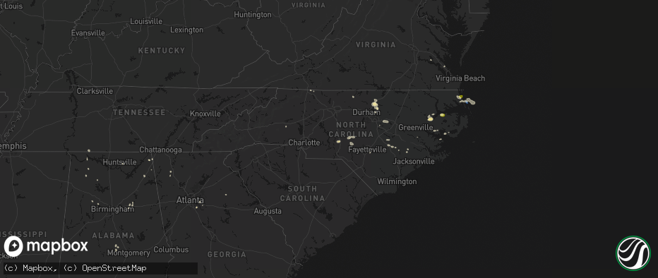Hail map in North Carolina on July 19, 2026