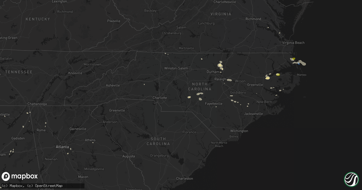 Hail map in North Carolina on July 19, 2026