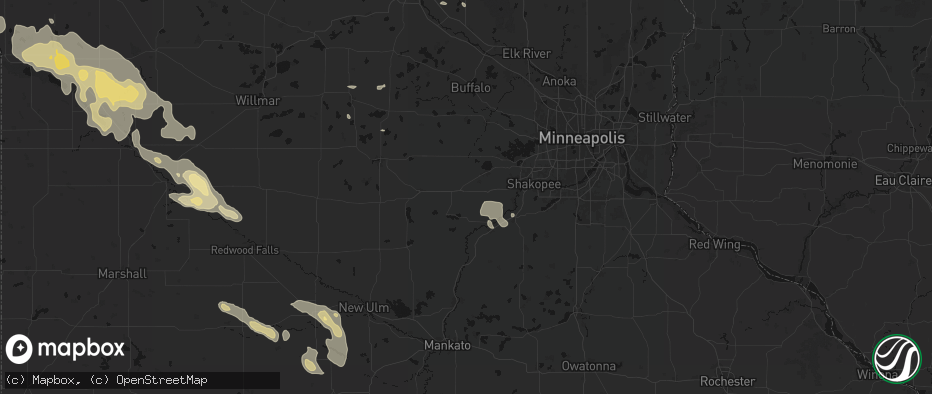 Hail map in Norwood Young America, MN on July 19, 2026