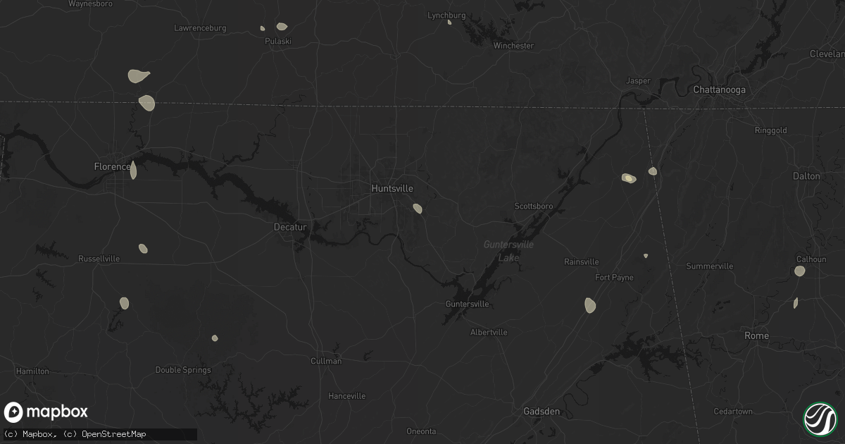 Hail map in Owens Cross Roads, AL on July 19, 2026