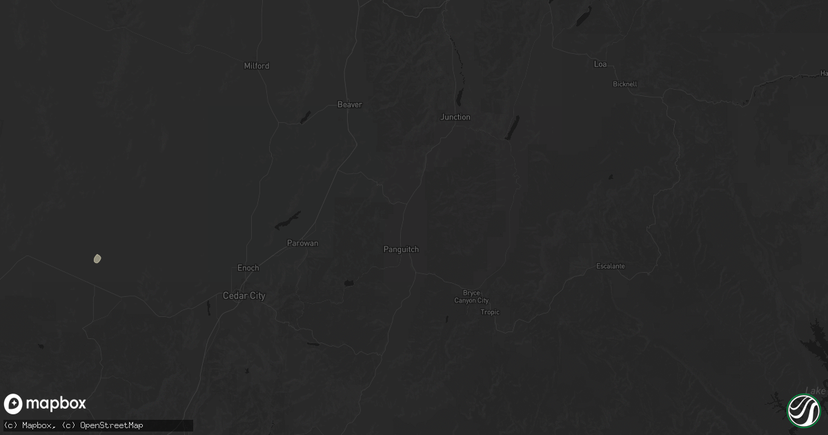 Hail map in Panguitch, UT on July 19, 2026