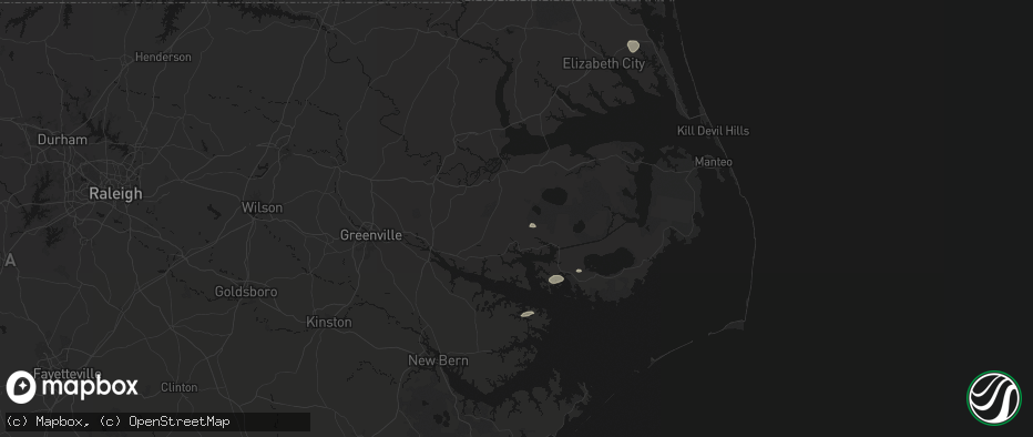 Hail map in Pantego, NC on July 19, 2026
