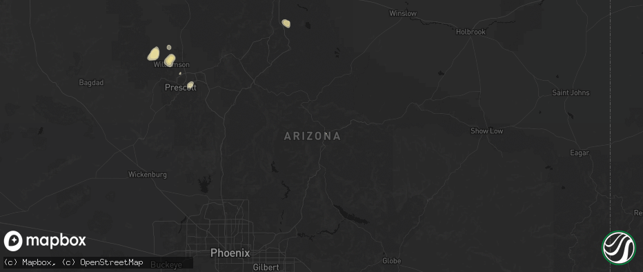 Hail map in Payson, AZ on July 19, 2026