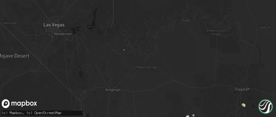 Hail map in Peach Springs, AZ on July 19, 2026
