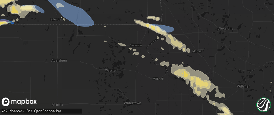 Hail map in Peever, SD on July 19, 2026