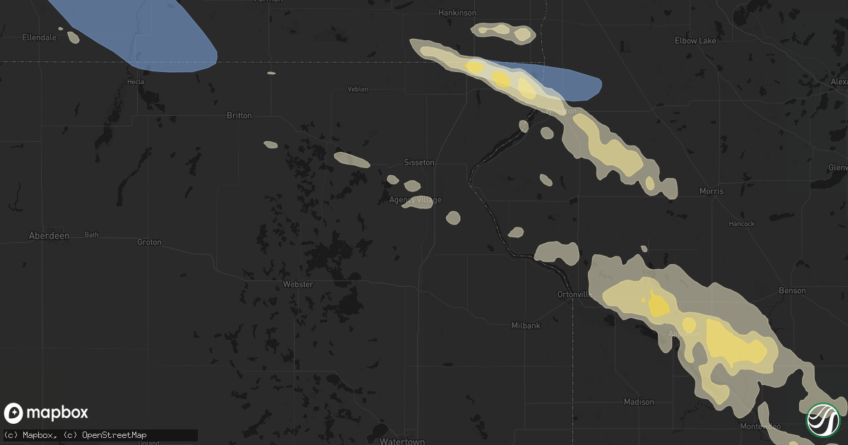 Hail map in Peever, SD on July 19, 2026