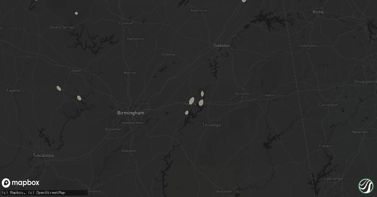 Hail map in Pell City, AL on July 19, 2026