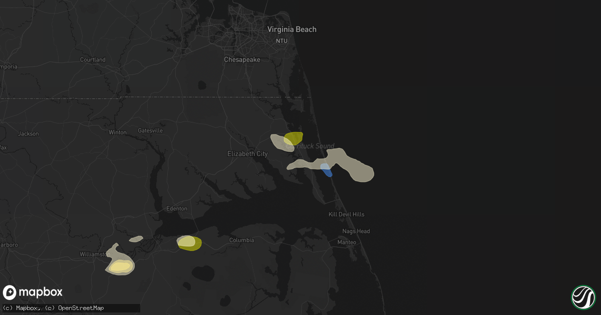 Hail map in Poplar Branch, NC on July 19, 2026