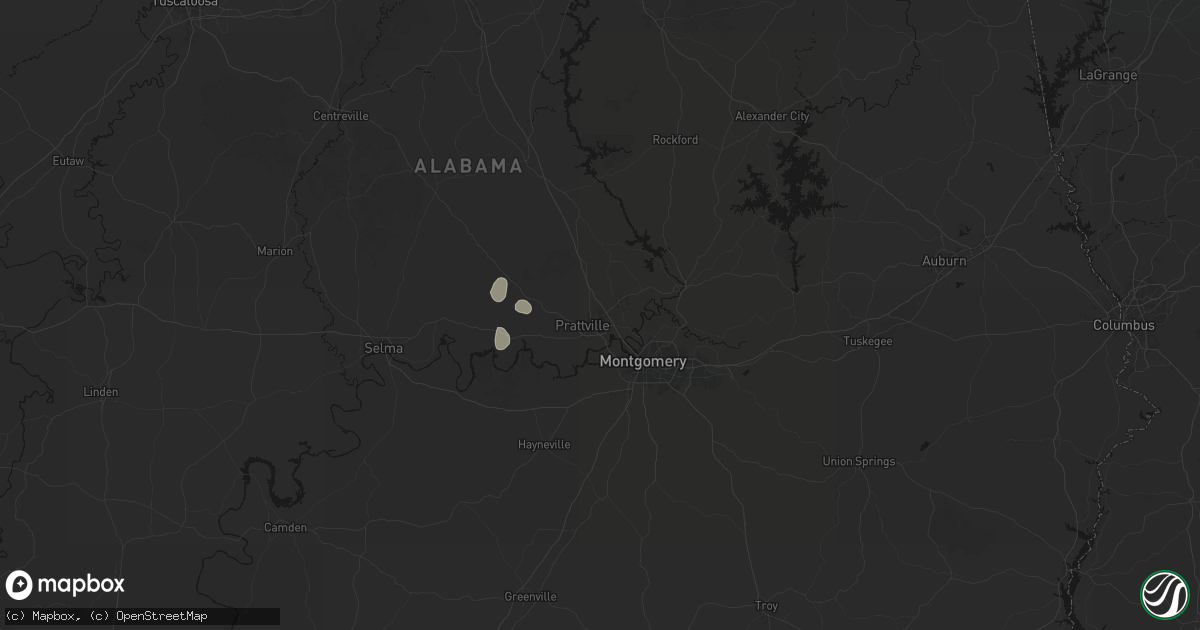 Hail map in Prattville, AL on July 19, 2026