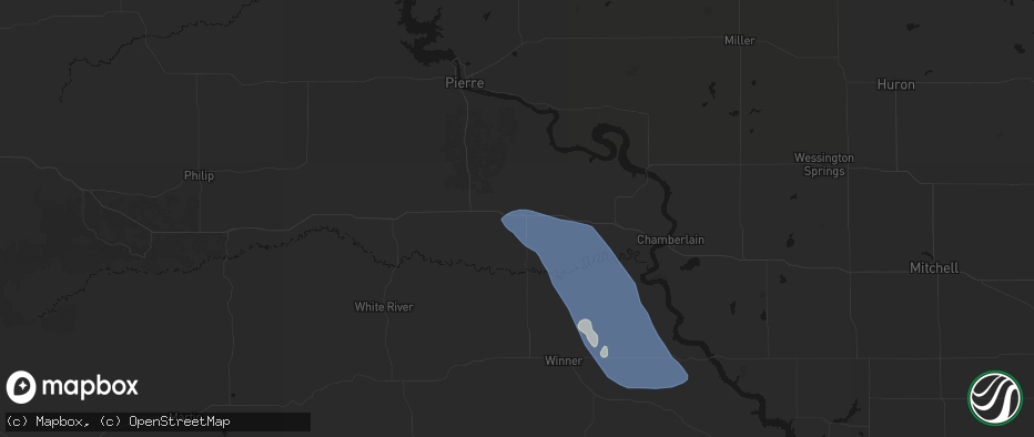 Hail map in Presho, SD on July 19, 2026