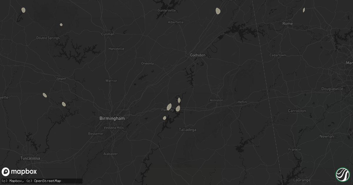 Hail map in Ragland, AL on July 19, 2026