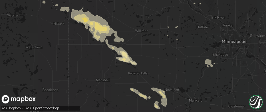 Hail map in Renville, MN on July 19, 2026