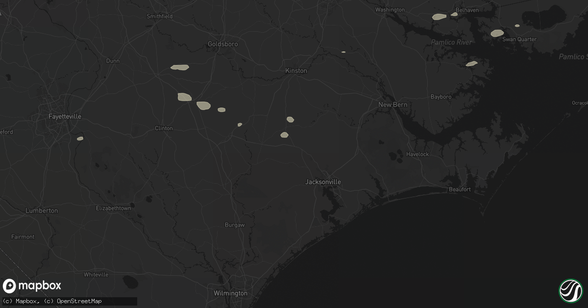 Hail map in Richlands, NC on July 19, 2026