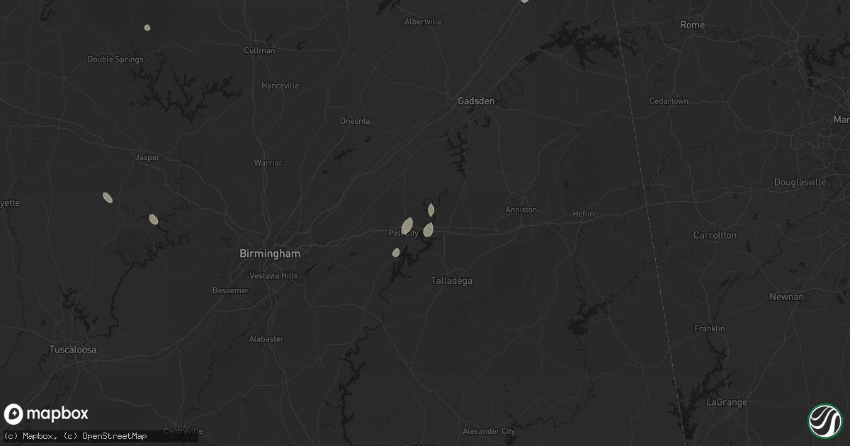 Hail map in Riverside, AL on July 19, 2026