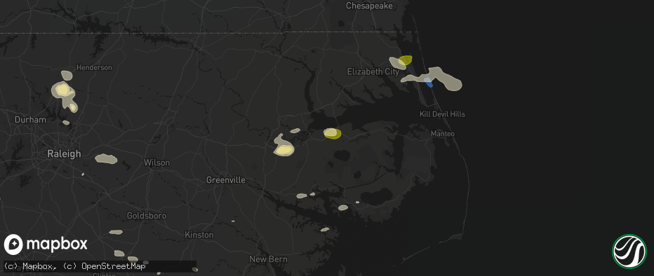 Hail map in Roper, NC on July 19, 2026