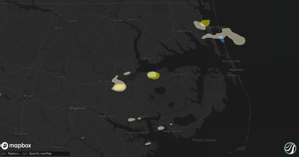 Hail map in Roper, NC on July 19, 2026