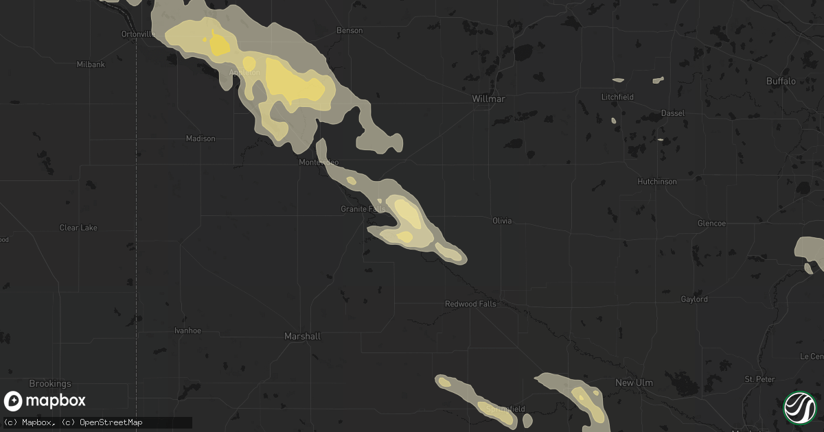 Hail map in Sacred Heart, MN on July 19, 2026