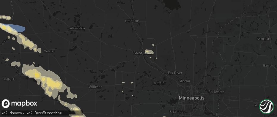 Hail map in Saint Cloud, MN on July 19, 2026