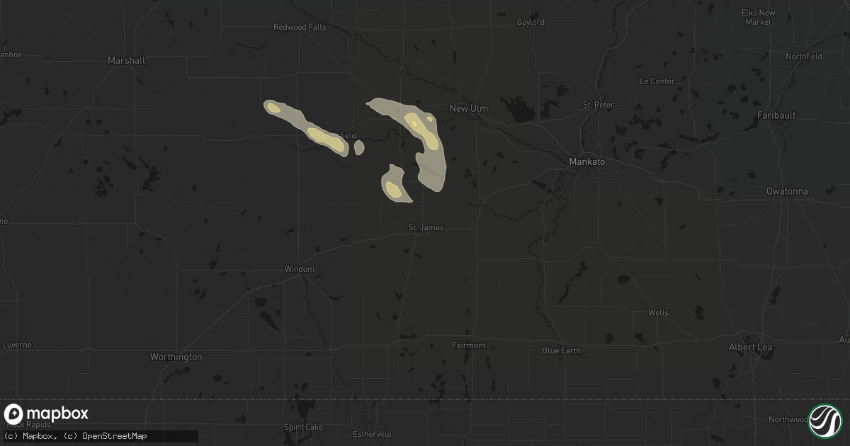 Hail map in Saint James, MN on July 19, 2026