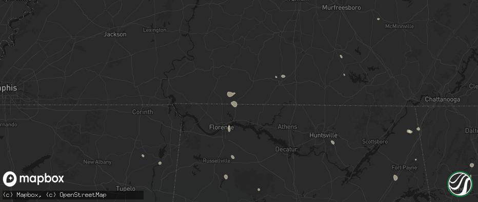 Hail map in Saint Joseph, TN on July 19, 2026