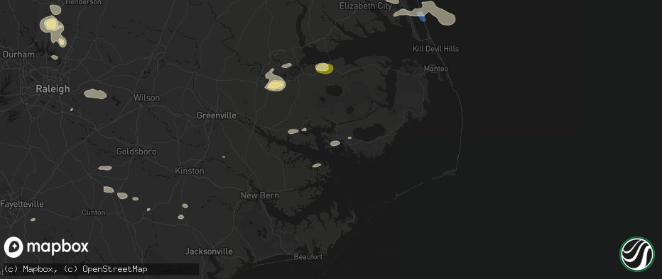Hail map in Scranton, NC on July 19, 2026