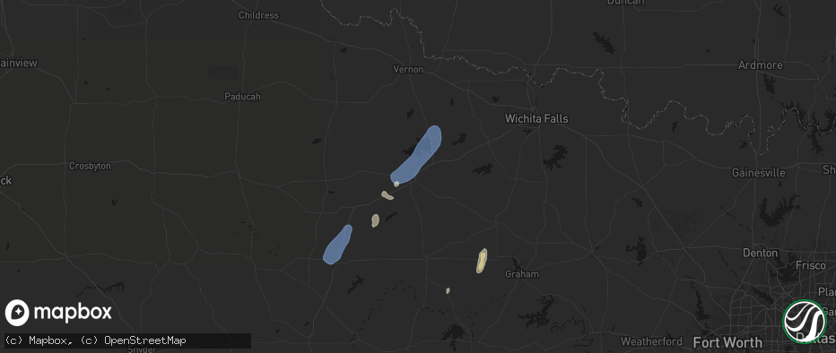 Hail map in Seymour, TX on July 19, 2026