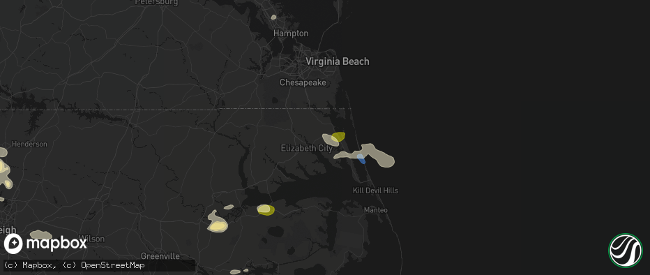 Hail map in Shawboro, NC on July 19, 2026