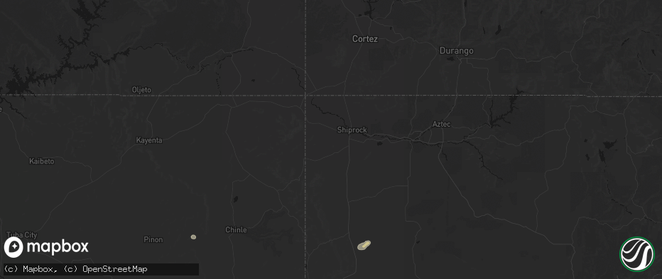 Hail map in Shiprock, NM on July 19, 2026