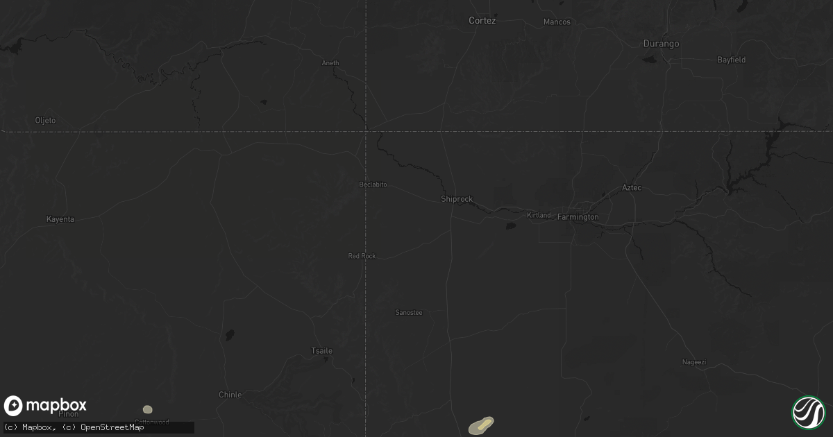 Hail map in Shiprock, NM on July 19, 2026