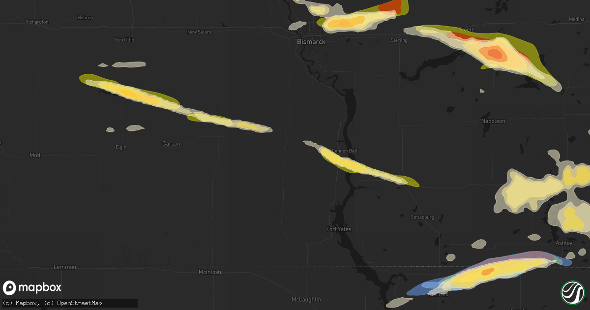Hail map in Solen, ND on July 19, 2026