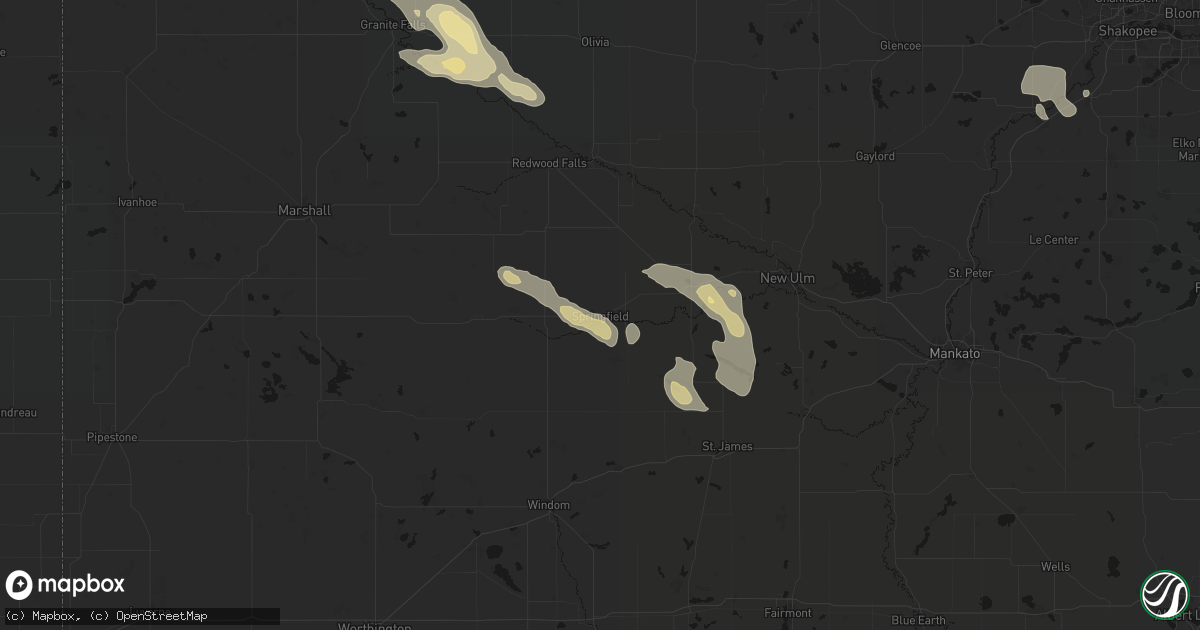Hail map in Springfield, MN on July 19, 2026
